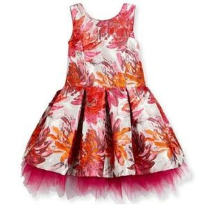 Zoe Ltd chasing fireflies metallic floral flowers dress 4 4T